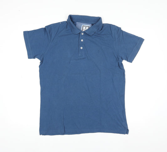 Sea Barrier Men's Blue Cotton Polo Shirt Size L Casual Classic