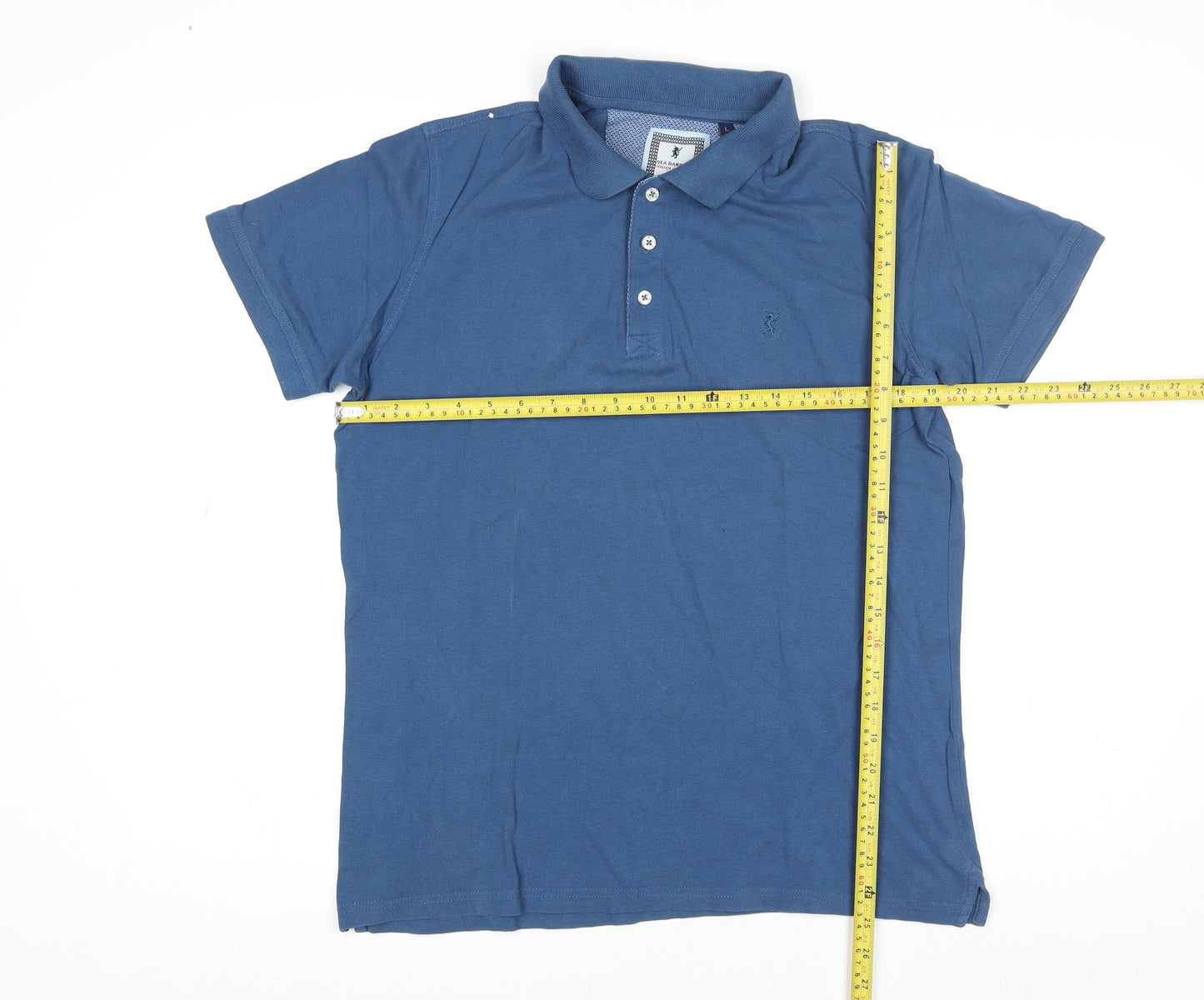 Sea Barrier Men's Blue Cotton Polo Shirt Size L Casual Classic