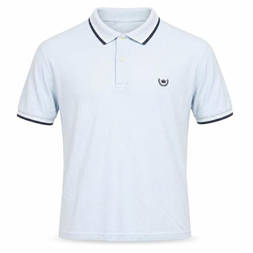 Consenso Men Blue Cotton Short Sleeve Polo Shirt L