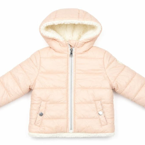 Michael Michael Kors Girls Pink Hooded Puffer Jacket 12M Lined Winter Coat