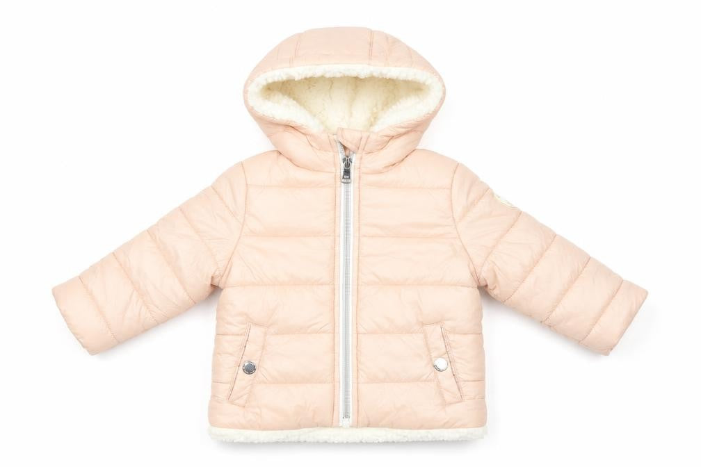 Michael Michael Kors Girls Pink Hooded Puffer Jacket 12M Lined Winter Coat