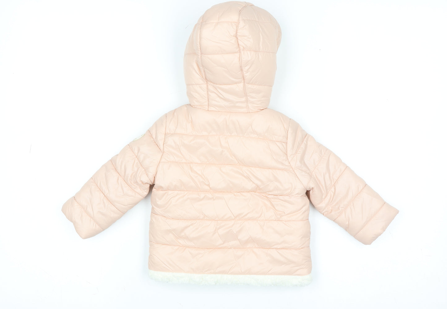 Michael Michael Kors Girls Pink Hooded Puffer Jacket 12M Lined Winter Coat