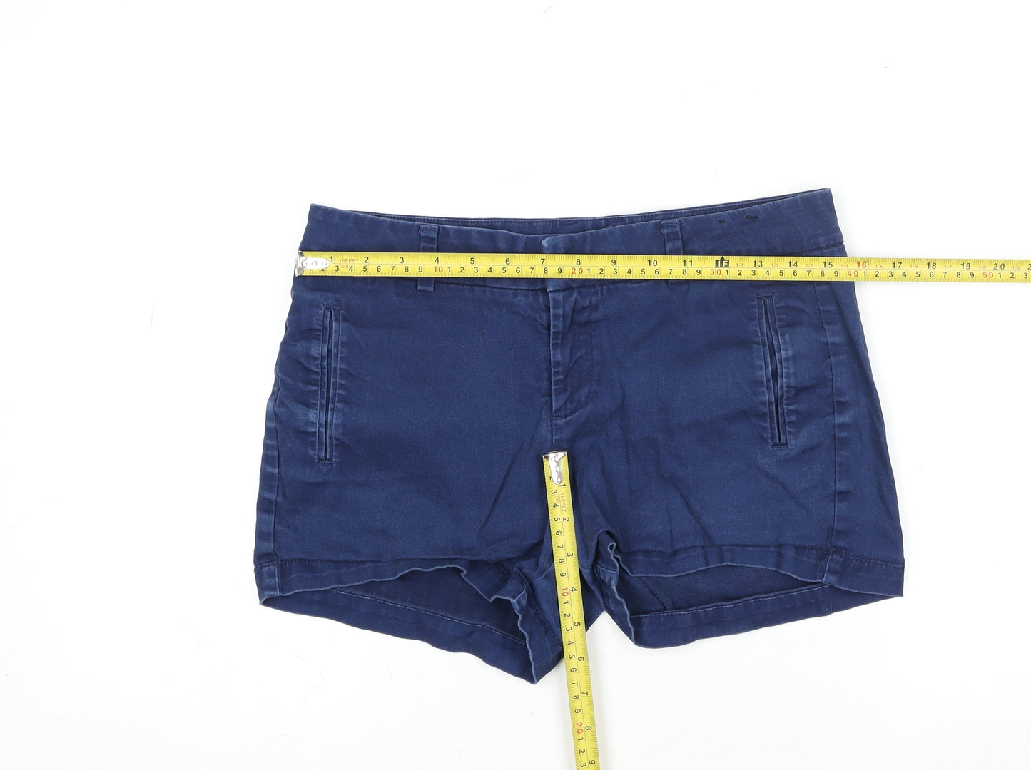 a.n.a A New Approach Women Blue Size 6 Twill Chino Shorts Stretch Casual