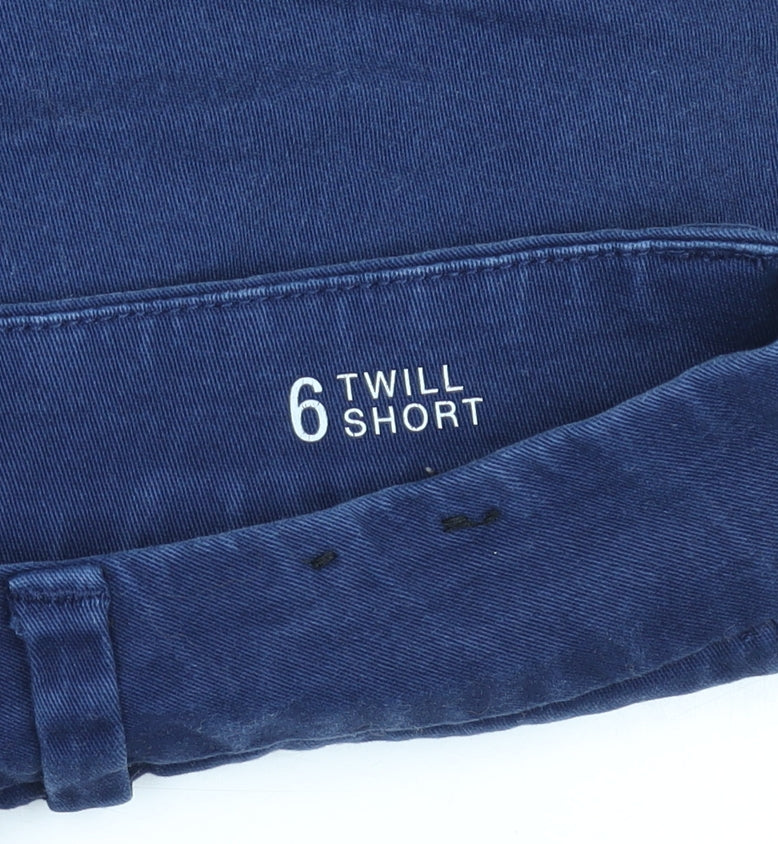 a.n.a A New Approach Women Blue Size 6 Twill Chino Shorts Stretch Casual