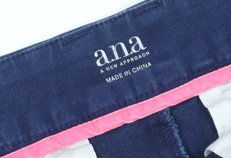a.n.a A New Approach Women Blue Size 6 Twill Chino Shorts Stretch Casual