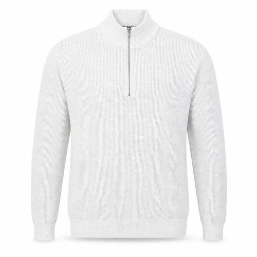 Gazman Men’s Grey Cotton Half Zip Waffle Knit Jumper XL