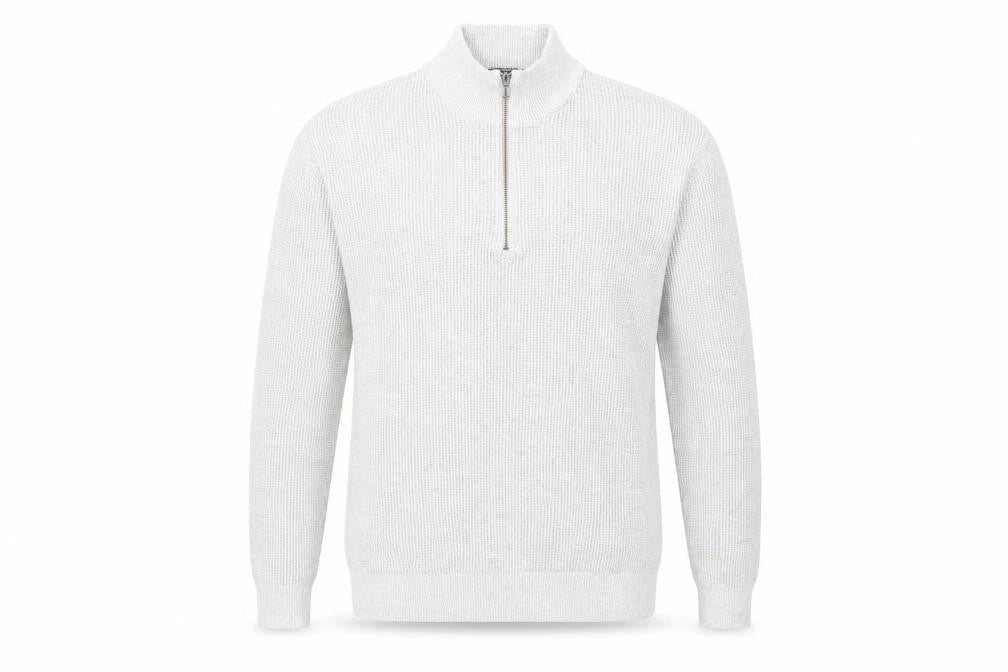 Gazman Men’s Grey Cotton Half Zip Waffle Knit Jumper XL