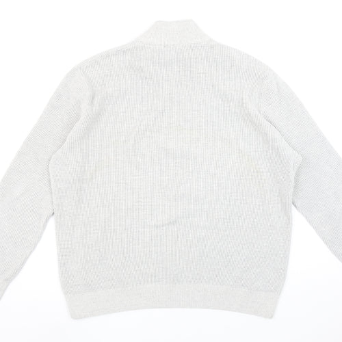 Gazman Men’s Grey Cotton Half Zip Waffle Knit Jumper XL