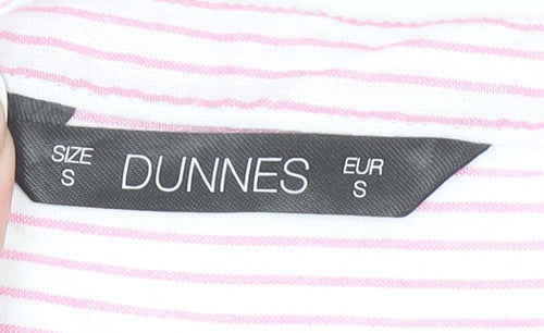 Dunnes Stores Women Pink Striped Cotton Sleeveless Blouse S