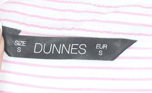 Dunnes Stores Women Pink Striped Cotton Sleeveless Blouse S