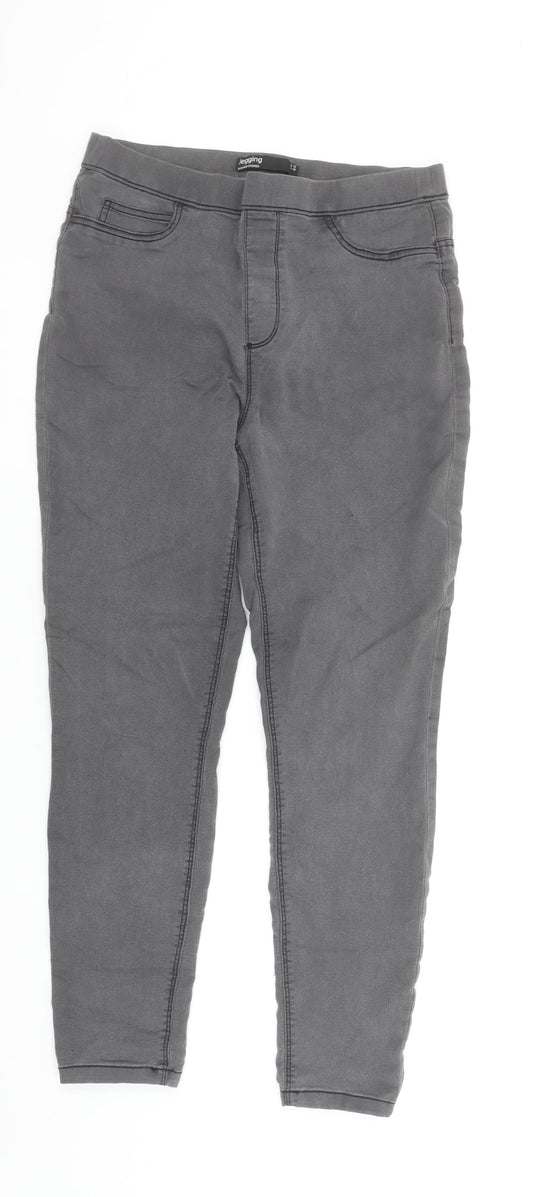Dunnes Stores Womens Grey Size 12 Jegging Stretch Slim Jeans