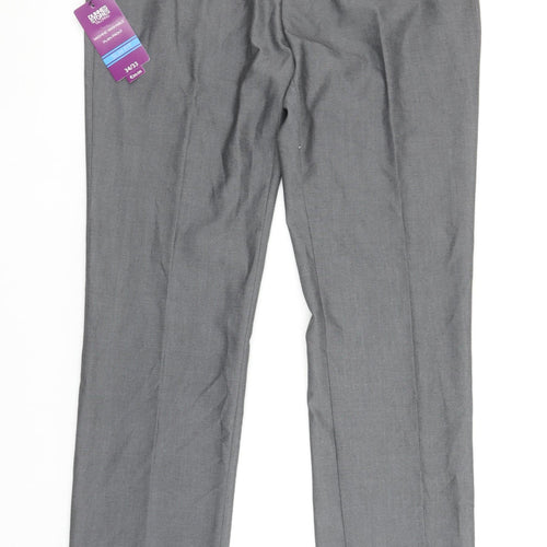 Dunnes Stores Men's Grey Slim Fit Dress Pants 34W 33L Trouser