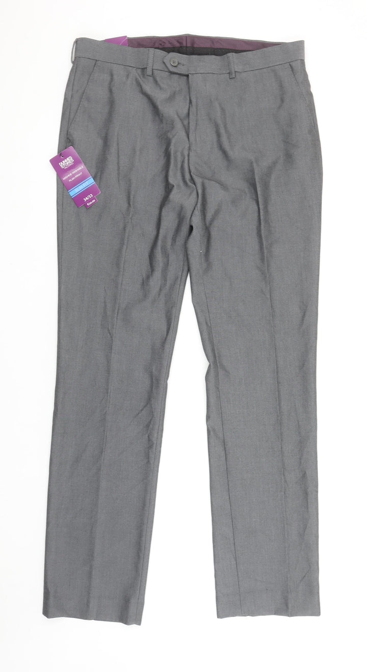 Dunnes Stores Men's Grey Slim Fit Dress Pants 34W 33L Trouser