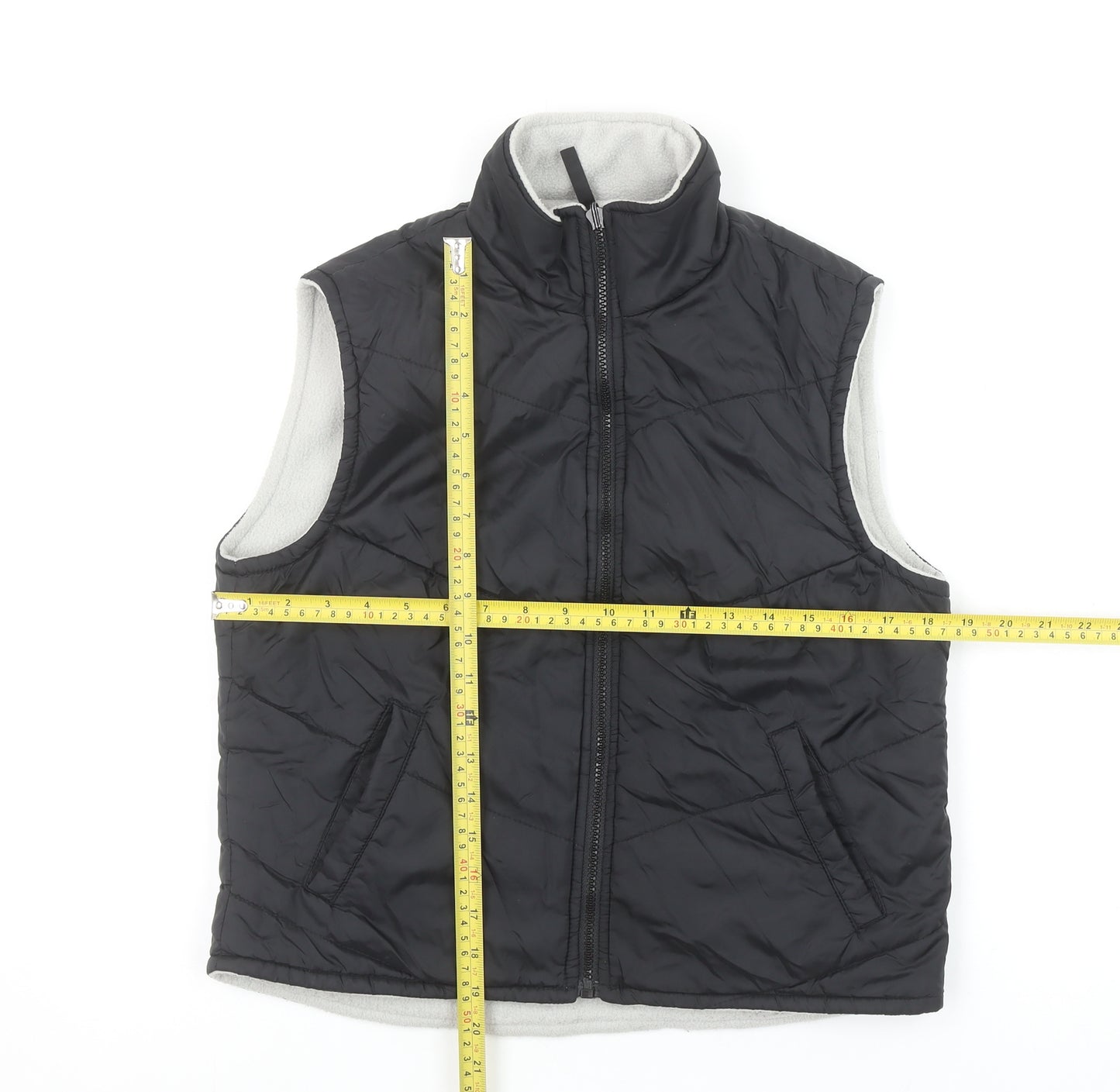 NL Active Women's Black Puffer Waistcoat M Quilted Sleeveless Zip Up
