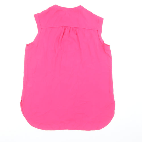 Dunnes Stores Women's Pink Zip Front Sleeveless Blouse Size 14