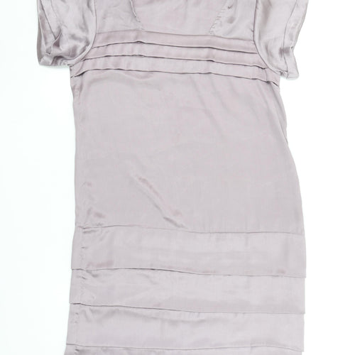 Vero Moda Women’s Grey Short Sleeve Satin Shift Dress Size S