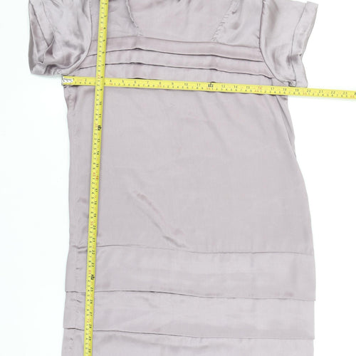 Vero Moda Women’s Grey Short Sleeve Satin Shift Dress Size S