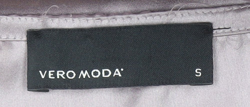 Vero Moda Women’s Grey Short Sleeve Satin Shift Dress Size S