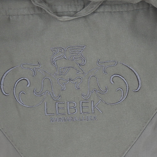 Barbara Lebek Women’s Khaki Hooded Mid-Length Coat Size 20 Polyester Blend