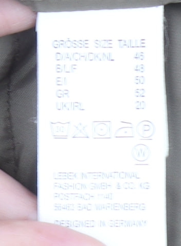 Barbara Lebek Women’s Khaki Hooded Mid-Length Coat Size 20 Polyester Blend