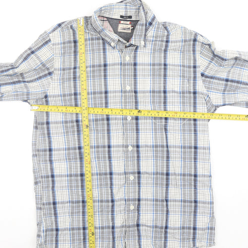 Tommy Hilfiger Denim Men's Blue Checked Slim Fit Shirt Size L