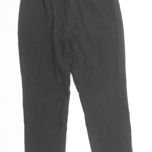 Marks and Spencer Women's Grey Classic Straight Leg Trousers Size 10 Short