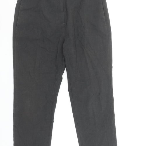 Marks and Spencer Women's Grey Classic Straight Leg Trousers Size 10 Short