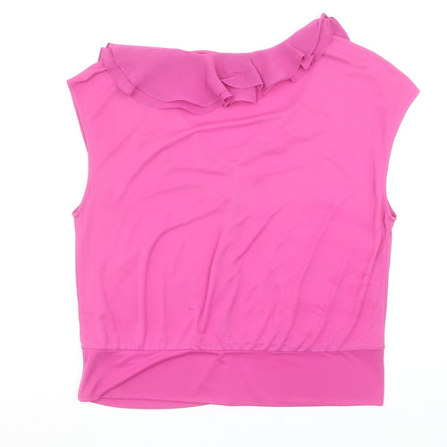 Gallery Women’s Pink Ruffle Sleeveless Camisole Blouse Size L