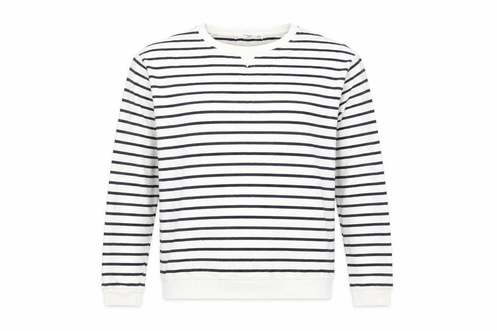 Mango Women’s White Black Striped Long Sleeve Cotton Top Size 8