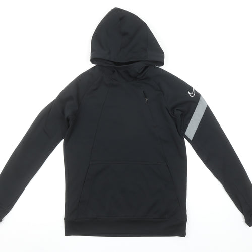 Nike Boys Black Dri-FIT Pullover Hoodie M 137-147cm Reflective Sportswear