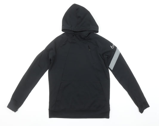 Nike Boys Black Dri-FIT Pullover Hoodie M 137-147cm Reflective Sportswear