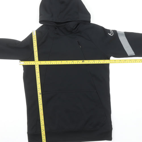 Nike Boys Black Dri-FIT Pullover Hoodie M 137-147cm Reflective Sportswear