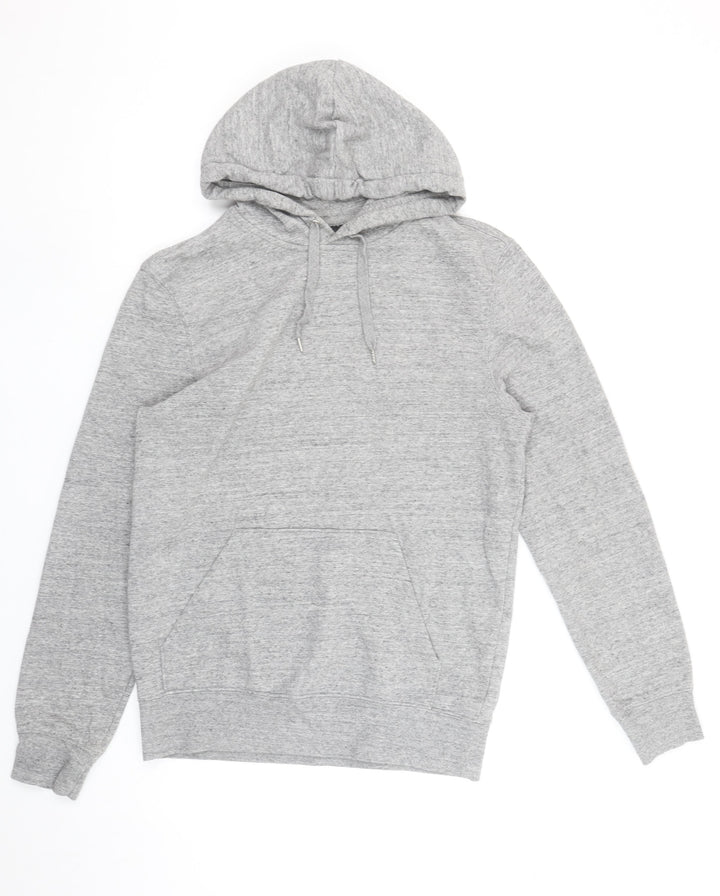 H&M Men's Grey Regular Fit Pullover Hoodie XS Cotton Blend