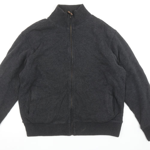 Marks and Spencer Men’s Grey Full Zip Cotton Jumper XL