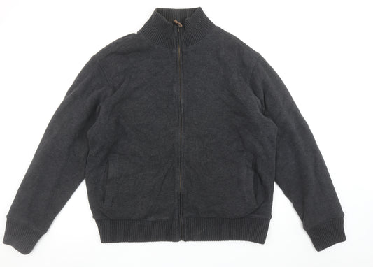 Marks and Spencer Men’s Grey Full Zip Cotton Jumper XL