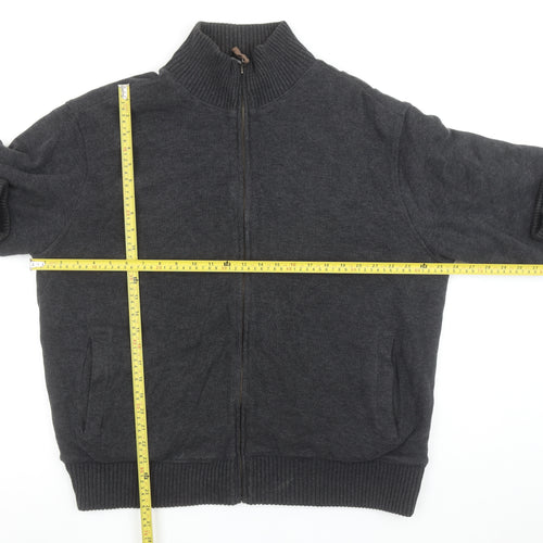 Marks and Spencer Men’s Grey Full Zip Cotton Jumper XL
