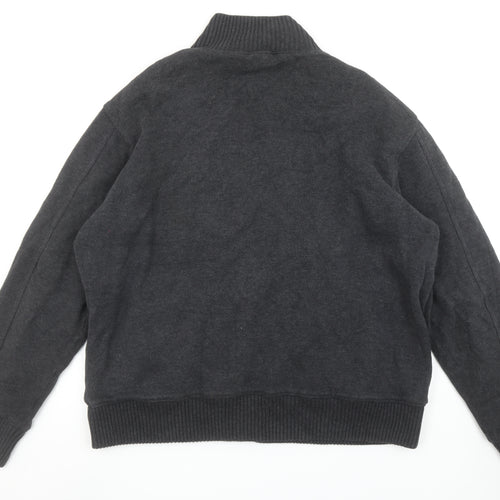 Marks and Spencer Men’s Grey Full Zip Cotton Jumper XL
