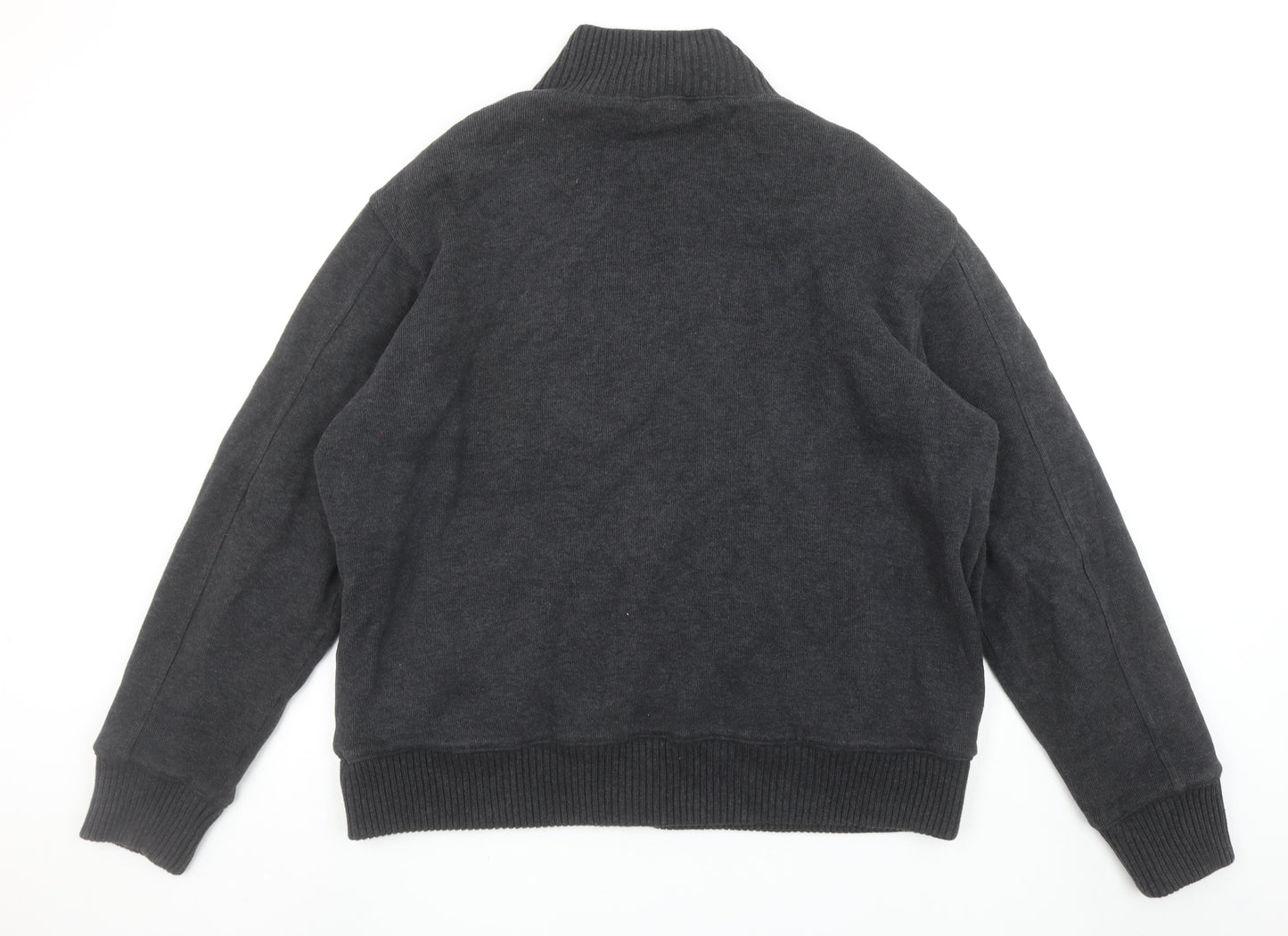 Marks and Spencer Men’s Grey Full Zip Cotton Jumper XL