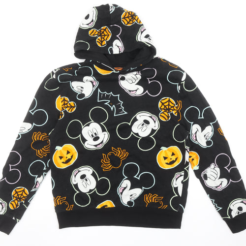 Disney at George Women Black Halloween Mickey Mouse Hoodie S Cotton 36-38 in