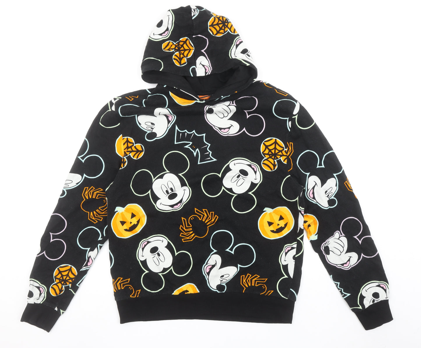 Disney at George Women Black Halloween Mickey Mouse Hoodie S Cotton 36-38 in