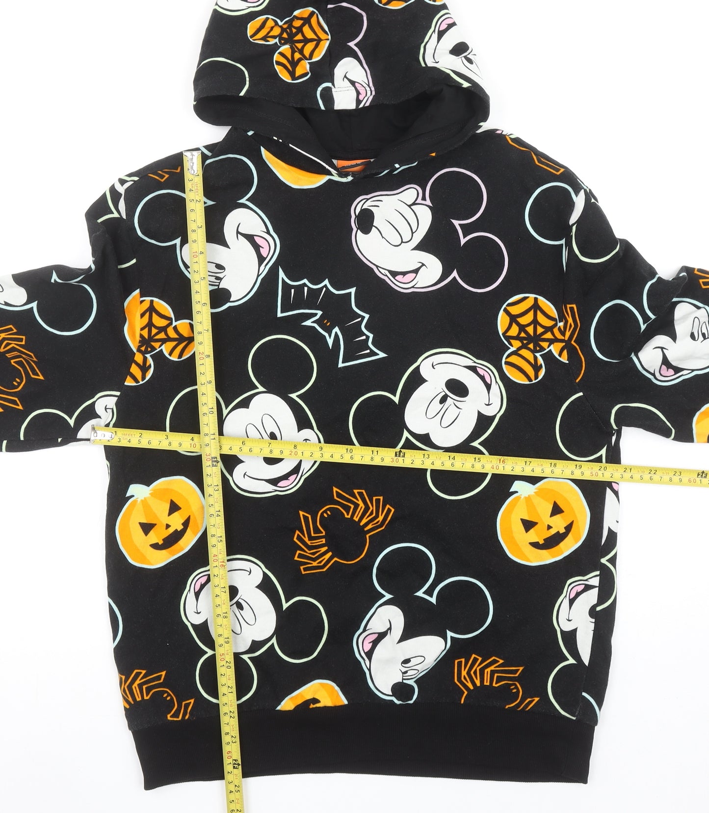 Disney at George Women Black Halloween Mickey Mouse Hoodie S Cotton 36-38 in