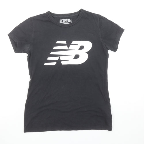 New Balance Womens Black XS Logo Sports T-Shirt