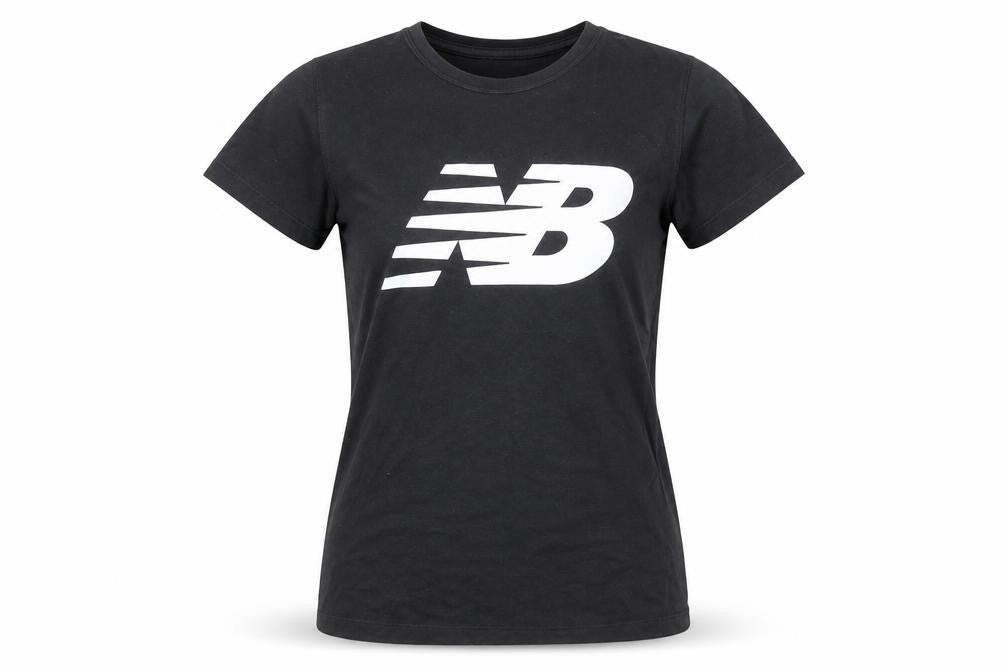 New Balance Womens Black XS Logo Sports T-Shirt