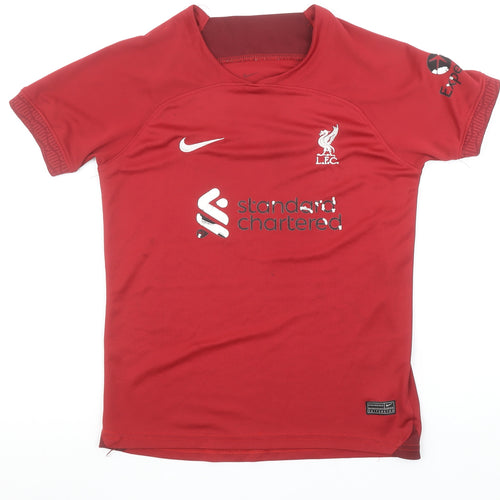 Nike Boys Red Liverpool FC 7-8 Years Football Jersey T-Shirt