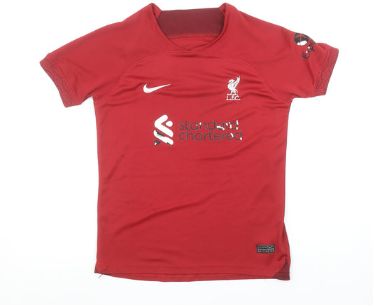 Nike Boys Red Liverpool FC 7-8 Years Football Jersey T-Shirt