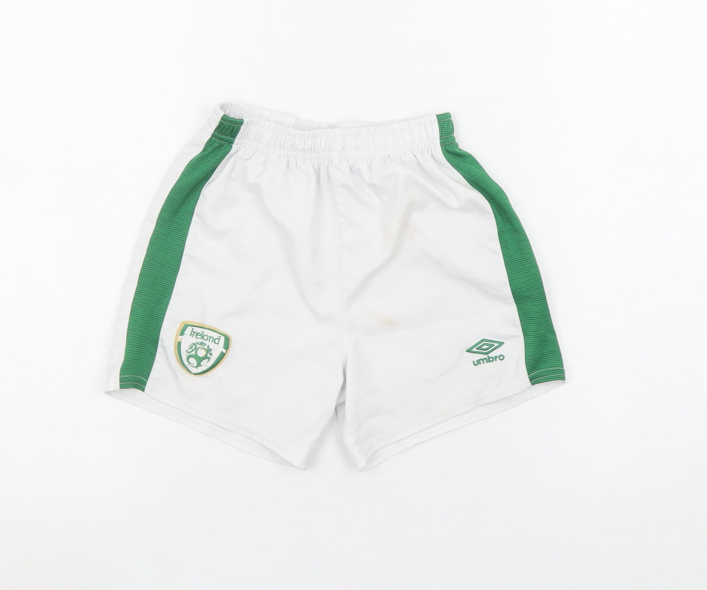 Umbro Boys White 6-7 Years Athletic Football Shorts Ireland Crest