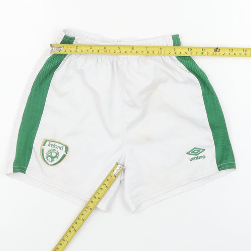 Umbro Boys White 6-7 Years Athletic Football Shorts Ireland Crest