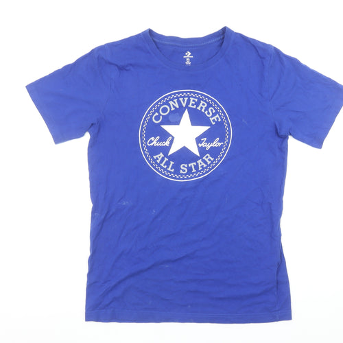 Converse Boys Blue XL Logo Graphic Print Cotton T-Shirt