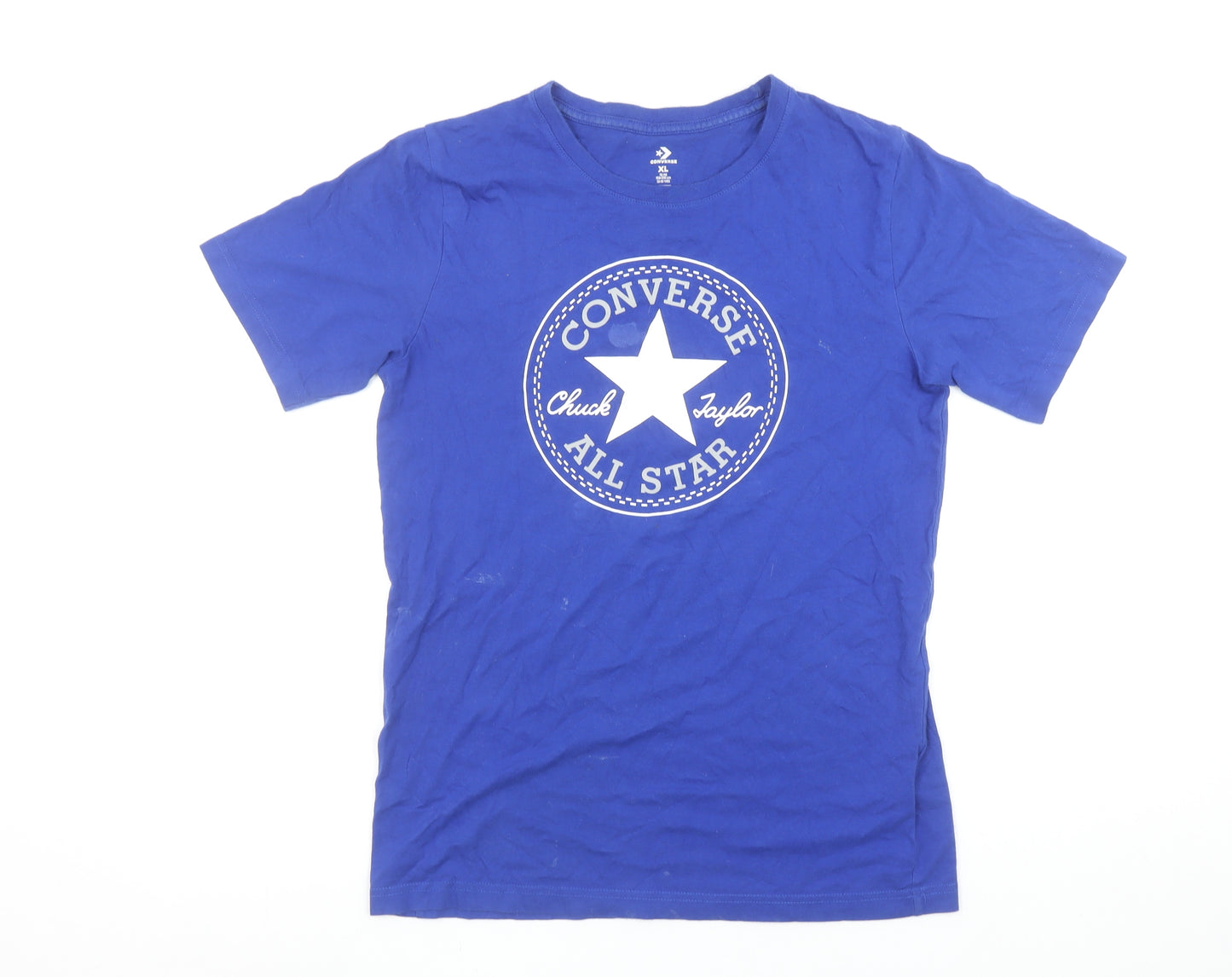 Converse Boys Blue XL Logo Graphic Print Cotton T-Shirt