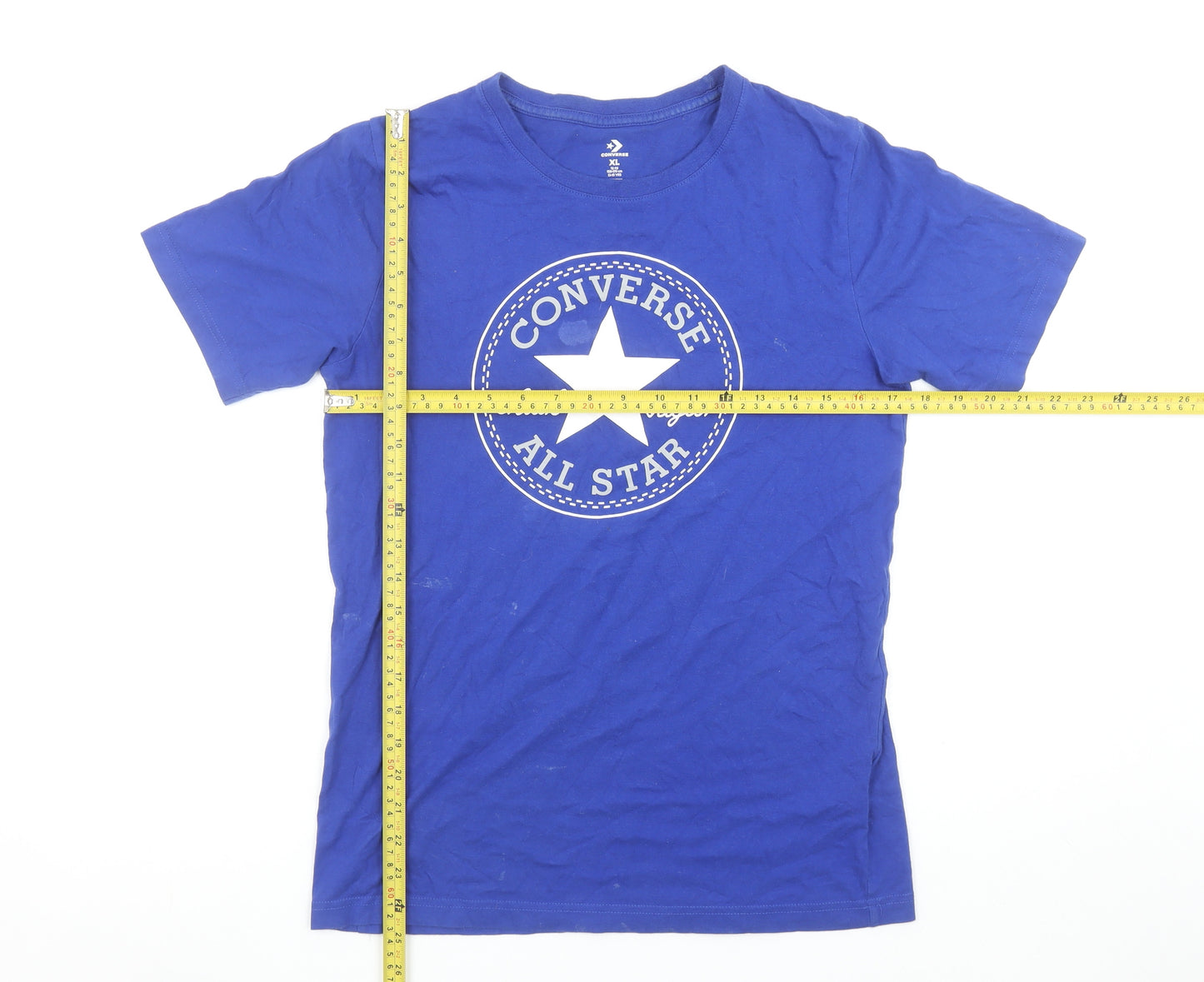 Converse Boys Blue XL Logo Graphic Print Cotton T-Shirt